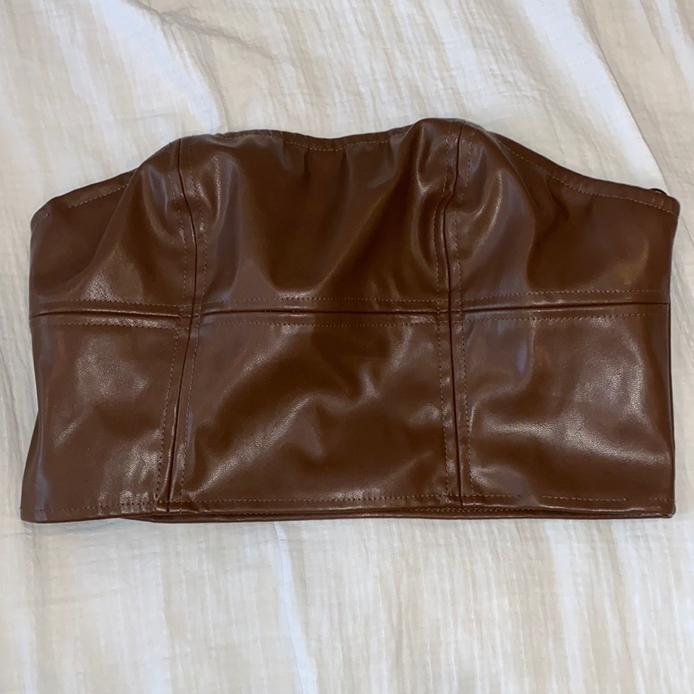 SHIEN brown crop top